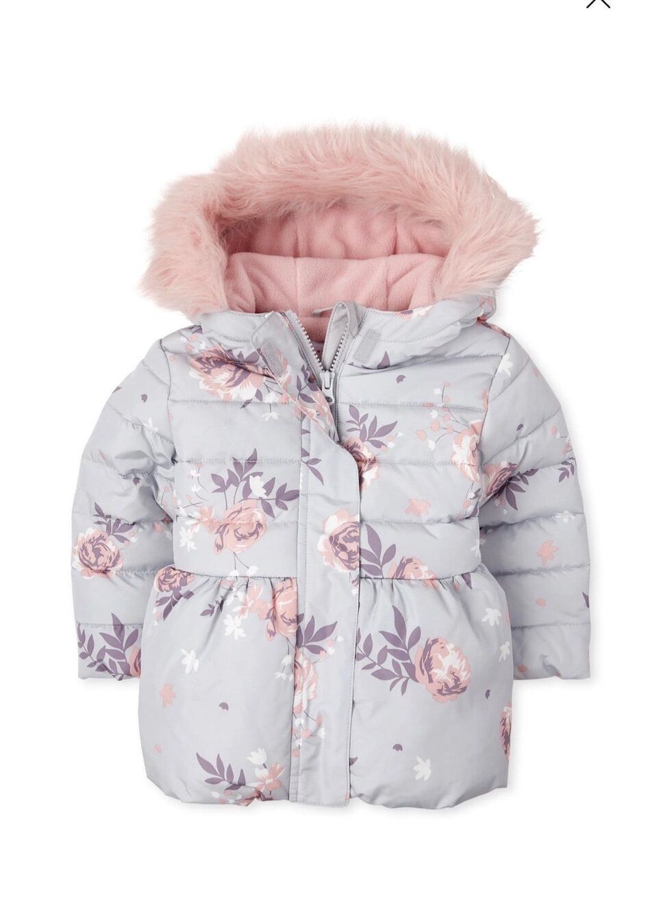The Children’s Place Toddler Girls Floral Bubble Puffer Jacket 4T